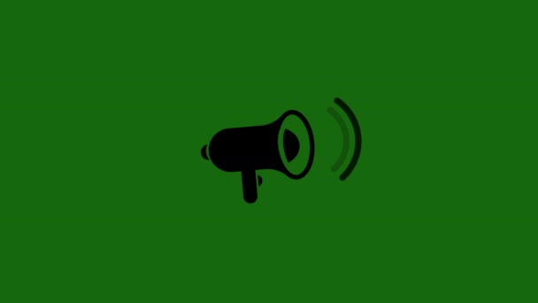 Megafon Ikon Animasyonu Yeşil Arka Plan Hareket Canlandırması — Stok video