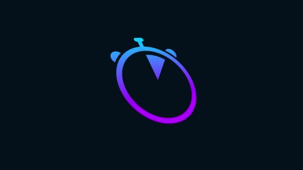 Stoppuhr Icon Animation Farbverlauf Video Motion Animation Violett Und Blau — Stockvideo