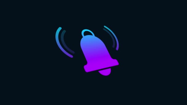 Bell Icon Animation Gradient Color Video Motion Animation Purple Blue — Stock Video