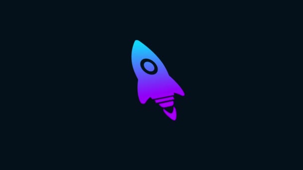 Rocket Icon Animation Gradient Color Video Motion Animation Purple Blue — Stock Video