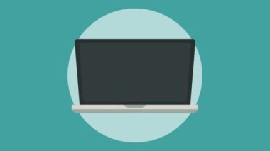 Altın kupa konseptine sahip dizüstü bilgisayarı aç animasyon 4K hareket animasyonu