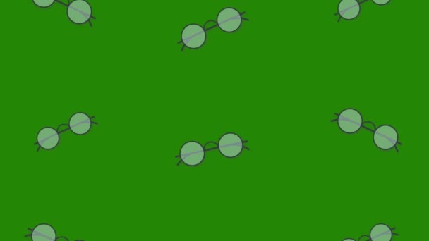 Вінтажні Окуляри Фон Обертання Анімації Відео Рух Анімація — стокове відео