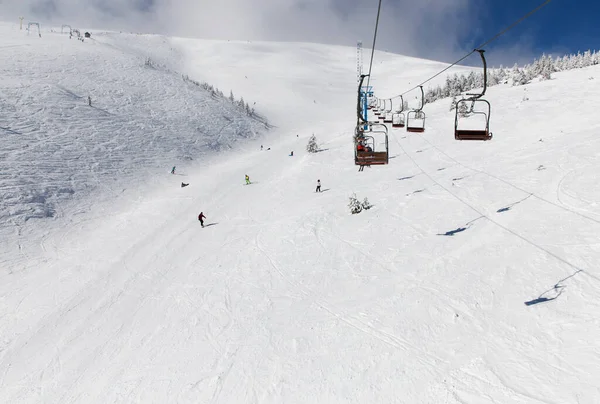 Snow Ski Trail Height Lift Winter Season Ski Resort Cold — Stock Fotó