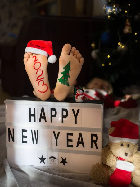 Conceito Preparação Para Natal Positivo Mimo Humor Números 2023 Estão — Fotografia de Stock