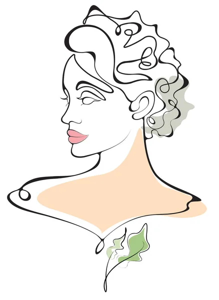 Femmes Longue Image Style Cheveux Dessin Des Femmes Image Sur — Image vectorielle