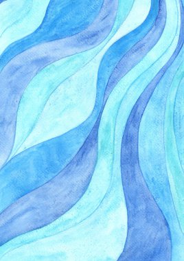 Su ve doğa kavramını süslemek için soyut mavi çizgi dalga arkaplan çizimi.