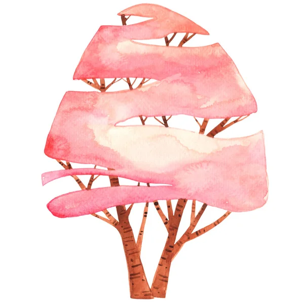 분홍빛 나무는 개념에 장식을 삽화를 놓았다 — 스톡 사진