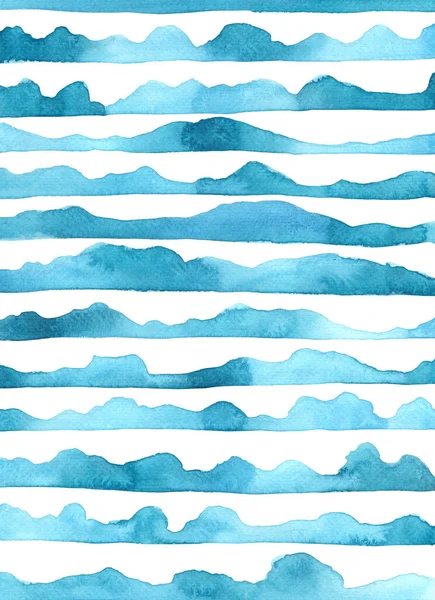 Μπλε Κύμα Στοιχείο Υδατογραφία Φόντο Για Διακόσμηση Στον Ωκεανό Και — Φωτογραφία Αρχείου
