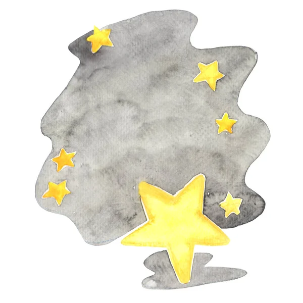 Star Night Sky Banner Watercolor Illustration Decoration Winter Night Party — Stok fotoğraf