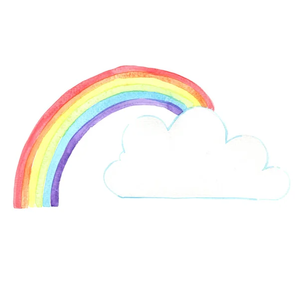 Rainbow Cloud Watercolor Illustration Decoration Weather Concept — Stock Photo, Image