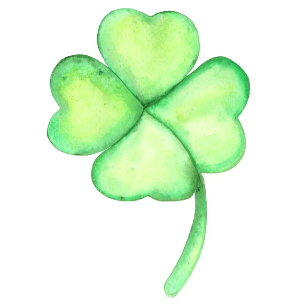 Clover Leaves Bush Watercolor Illustration Decoration Saint Patrick Day Irish — Stock Photo, Image