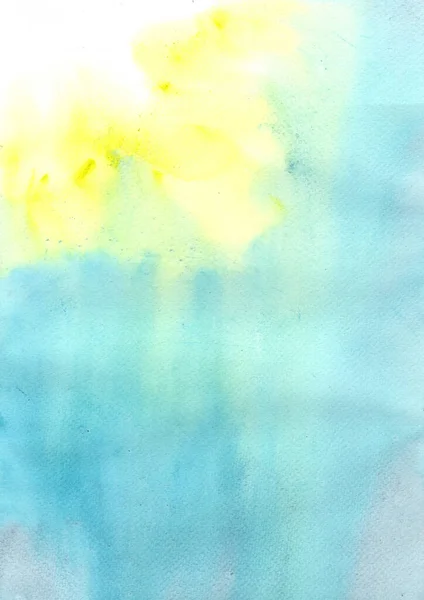 Abstrato Fundo Aquarela Amarelo Azul Para Mar Conceito Marinho — Fotografia de Stock