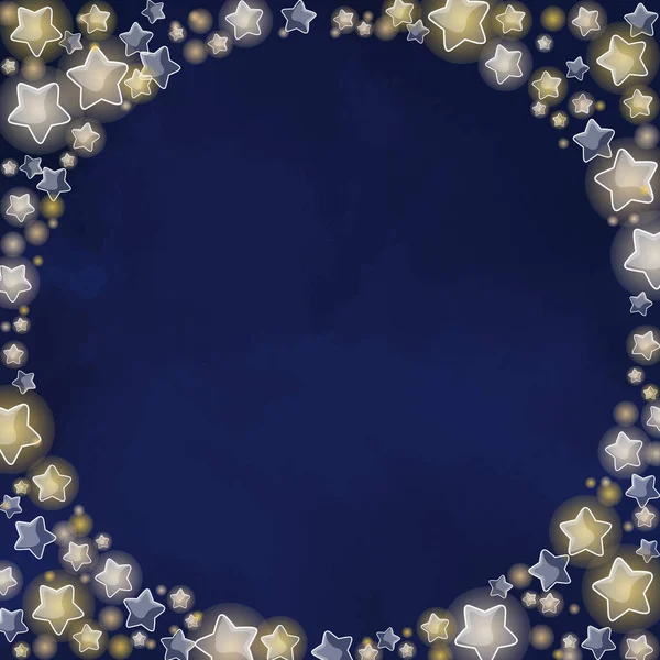 Gece Partisinde Dekorasyon Için Yıldız Şekli Işık Çerçeve Vektörü Kış — Stok Vektör