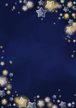 Gece partisinde dekorasyon için yıldız şekli ışık çerçeve vektörü, kış mevsimi ve Noel bayramı etkinliği.