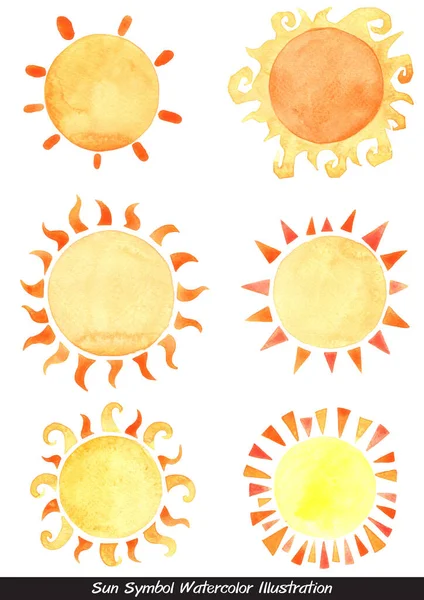 Ilustração Banner Aquarela Sol Para Verão Luz Natureza Tempo Proibido — Fotografia de Stock