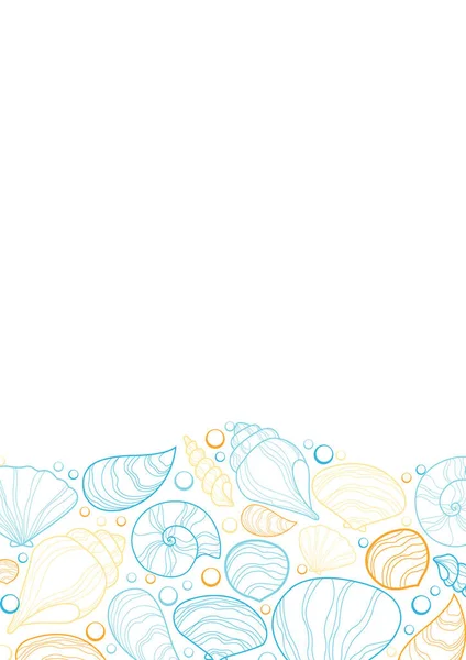 Керамічний Каракулі Бульбашковою Рамкою Вектор Прикраси Літній Відпочинок Морське Життя — стоковий вектор