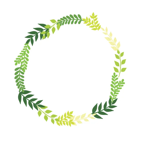 Greenery Leaves Spring Garden Wreath Vector Decoration Nature Organic Product — Vettoriale Stock