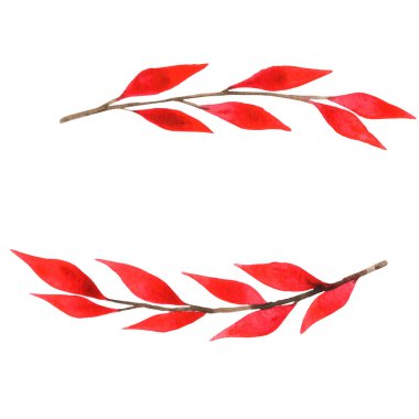 bunch of autumn leaves wreath watercolor for decoration on autumn season and natural concept.