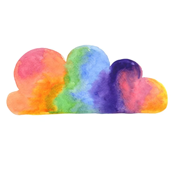 Colorful Rainbow Cloud Banner Watercolor Illustration Decoration Fairy Tales Lgbtq — Stock Photo, Image