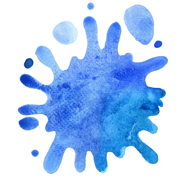 Blå Hav Färg Vatten Droppe Akvarell Banner Illustration För Dekoration — Stockfoto
