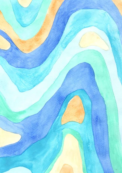 Marfim Abstrato Aquarela Fundo Azul Para Decoração Praia Areia Conceito — Fotografia de Stock