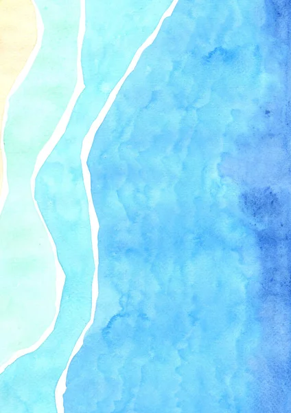 Marfim Abstrato Aquarela Fundo Azul Para Decoração Praia Areia Conceito — Fotografia de Stock