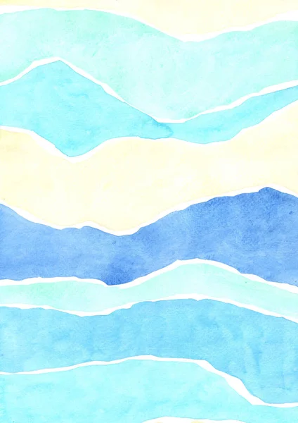 Marfim Abstrato Aquarela Fundo Azul Para Decoração Praia Areia Conceito — Fotografia de Stock