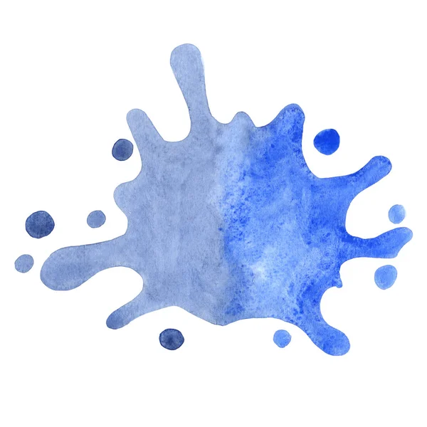 Blå Färg Vatten Stänk Akvarell Banner Illustration För Dekoration Hav — Stockfoto