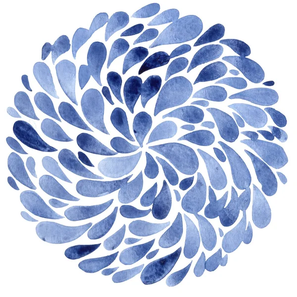 Absztrakt Kék Virág Szirom Akvarell Dekoráció Lombozat Évjárat Kert — Stock Fotó
