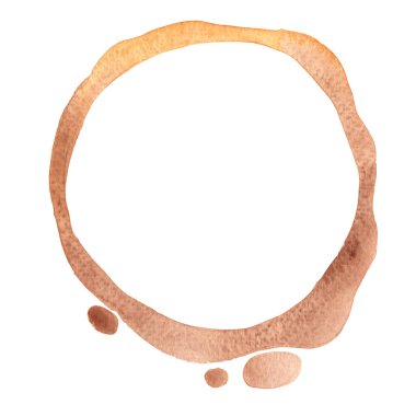 Kahve kafesi ve tarihsel konsept dekorasyonu için kahverengi renk çerçeve sulu boya.