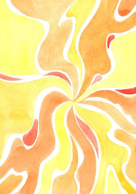 Yellow and orange color watercolor background for decoration on Autumn and summer seasonal.