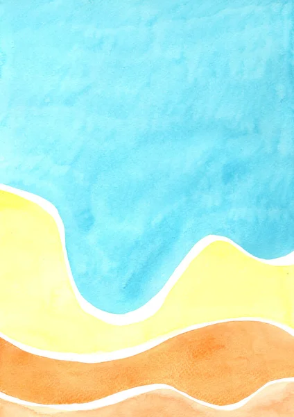 Yellow Orange Blue Watercolor Abstract Background Decoration Summer Tropical Party — Zdjęcie stockowe