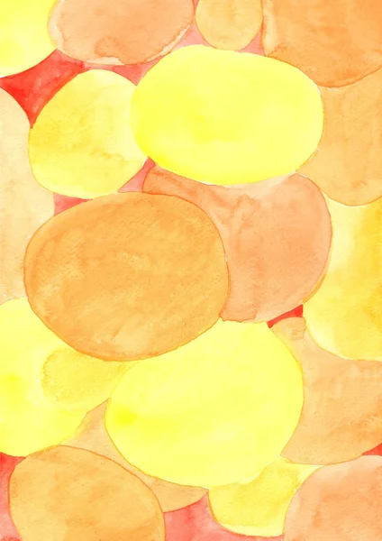 Yellow Orange Circle Shape Watercolor Background Decoration Autumn Summer Seasonal — ストック写真