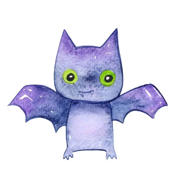 Bat Watercolor Decoration Halloween Party Night Animal Concept — Fotografia de Stock