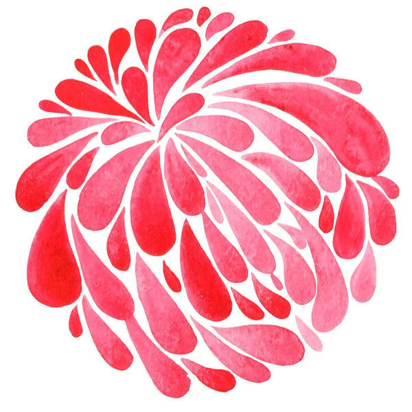 Червоний Хризантеми Квітковий Акварель Оздоблення Східного Мистецтва Китайського Свята — стокове фото