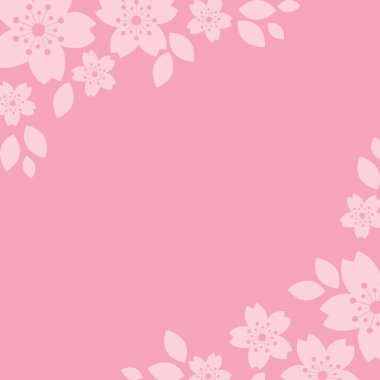 Sakura çiçeği, kiraz çiçeği bahar mevsiminde dekorasyon için çerçeve vektörü ve Hanami festivali.