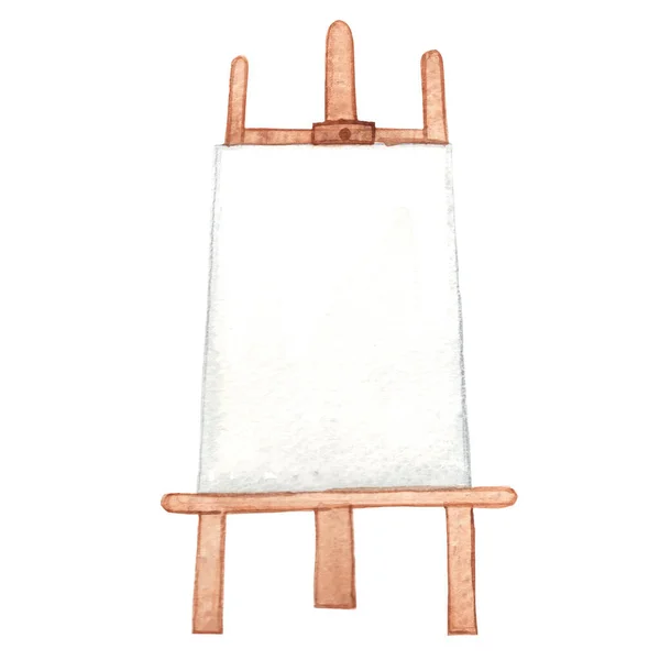 Wood Easel Empty Canvas Watercolor Decoration Art Equipment — 스톡 사진