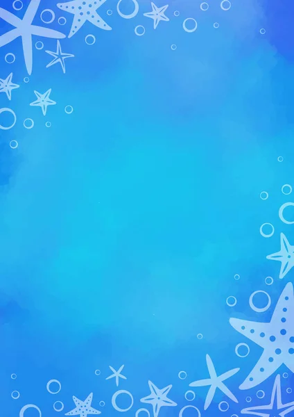 Starfish Bubble Sea Frame Vector Decoration Summer Holiday Marine Life — Image vectorielle