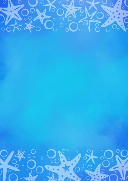 Зоряна Риба Бульбашкою Під Морською Рамкою Вектор Прикраси Літній Відпочинок — стоковий вектор