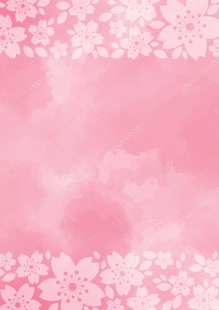 Sakura flower, Cherry blossom flower frame vector for decoration on spring season and hanami festival.