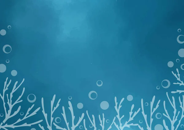 Кораловий Риф Бульбашка Під Морською Рамою Вектор Прикраси Морського Життя — стоковий вектор