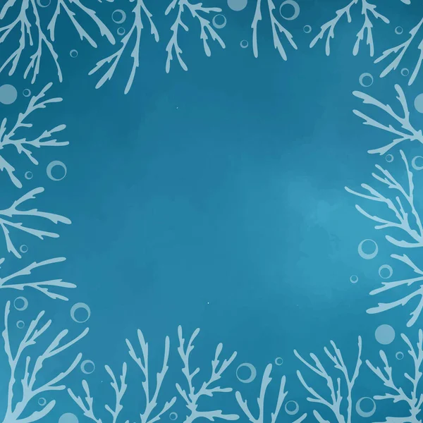 Coral Reef Bubble Sea Frame Vector Decoration Marine Life Summer — Image vectorielle