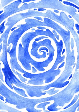 Water vortex, whirlpool water surface watercolor background for decoration on aquatic and nature concept.
