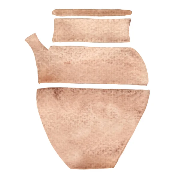 Ancient Jar Amphora Sign Watercolor Illustration Decoration Historical Pottery — Foto Stock