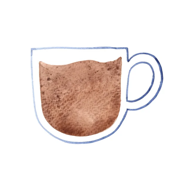 Warme Koffie Glazen Beker Aquarel Voor Decoratie Koffie Dranken — Stockfoto