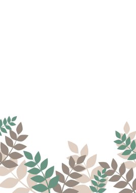 Bahçe ve doğal konsept dekorasyonu için soyut yaprak demeti.