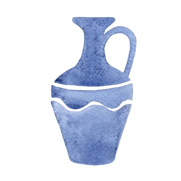 Ancient Jar Amphora Sign Watercolor Illustration Decoration Historical Pottery — Stock Photo, Image