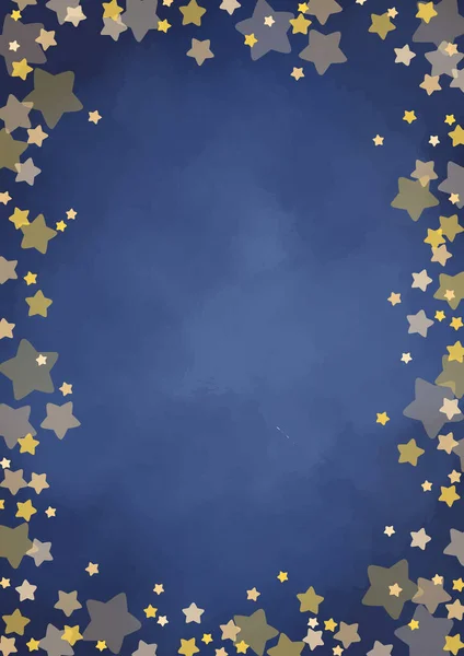 Gece Gökyüzünde Parlayan Yıldız Çerçevesi Gece Dekorasyonu Için Kış Partisi — Stok Vektör