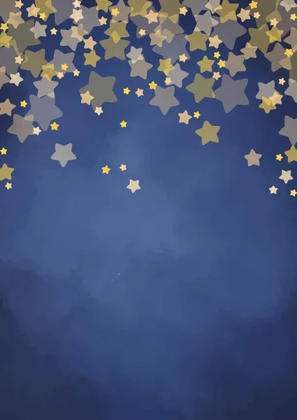 夜の冬のパーティーやクリスマス休暇の装飾のための夜空の背景に輝く星のフレーム — ストックベクタ