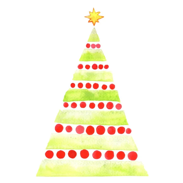 Acuarela Abstracta Del Árbol Navidad Para Decoración Evento Vacaciones Navidad —  Fotos de Stock